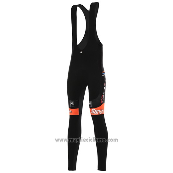 2016 Abbigliamento Ciclismo De Rose Nero e Arancione Manica Lunga e Salopette